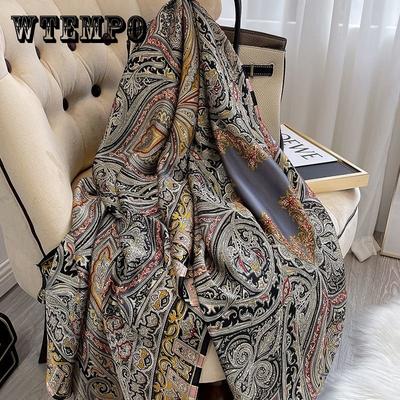 Luxury Brand Autumn and Winter Women New Style Fashion Color Matching Print Silk Scarf Lady Popular Headcloth Beach Shawl
