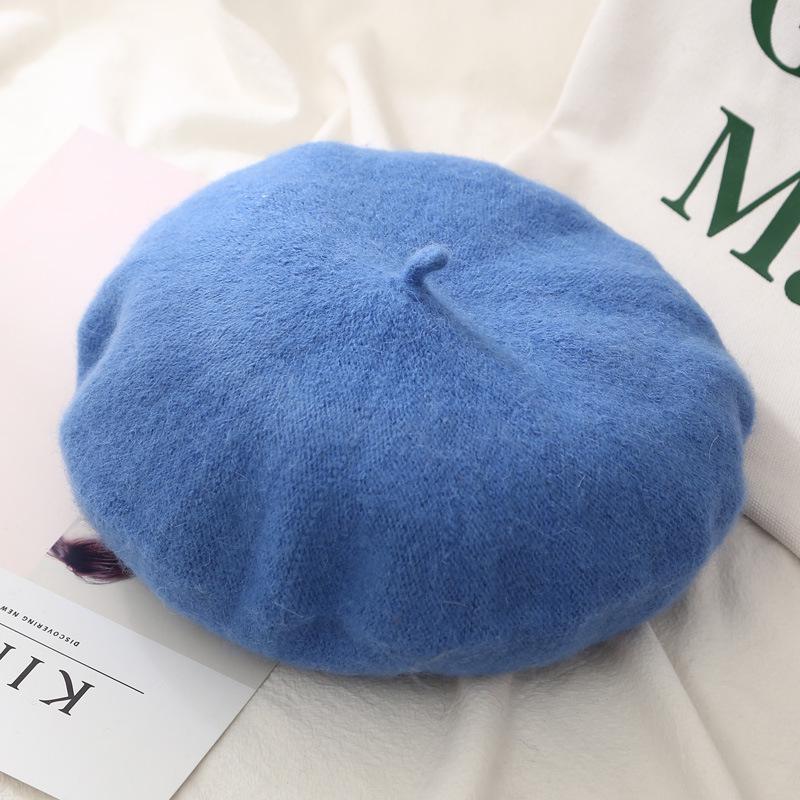 Women Wool Berets French Artist Style Warm Winter Beanie Hat Retro Plain Beret Solid Color Elegant Lady All Matched Autumn Caps
