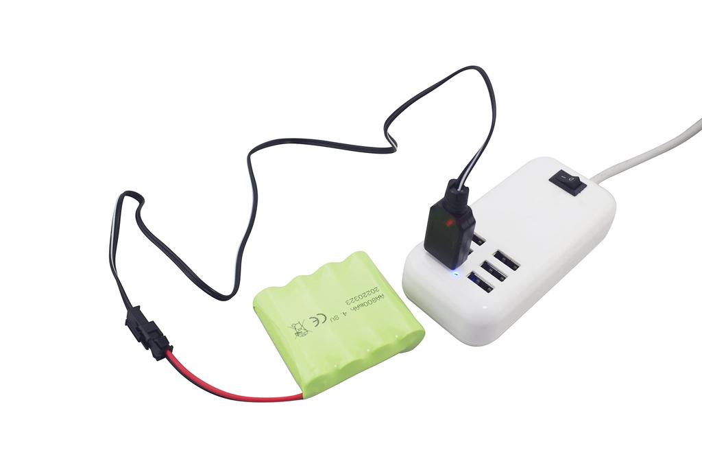 2PCS AA 4.8V 800mAh Rechargeable Remote Control Toy Car with SM2P Plug, RC Truck Stunt Car Excavator Toy Car and USB Charging Cable