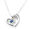 Gift Wrapped Open Heart Pendant Necklace with September Birthstone and Sapphire [Set] 4℃ Women's (Product Number 111614121815)