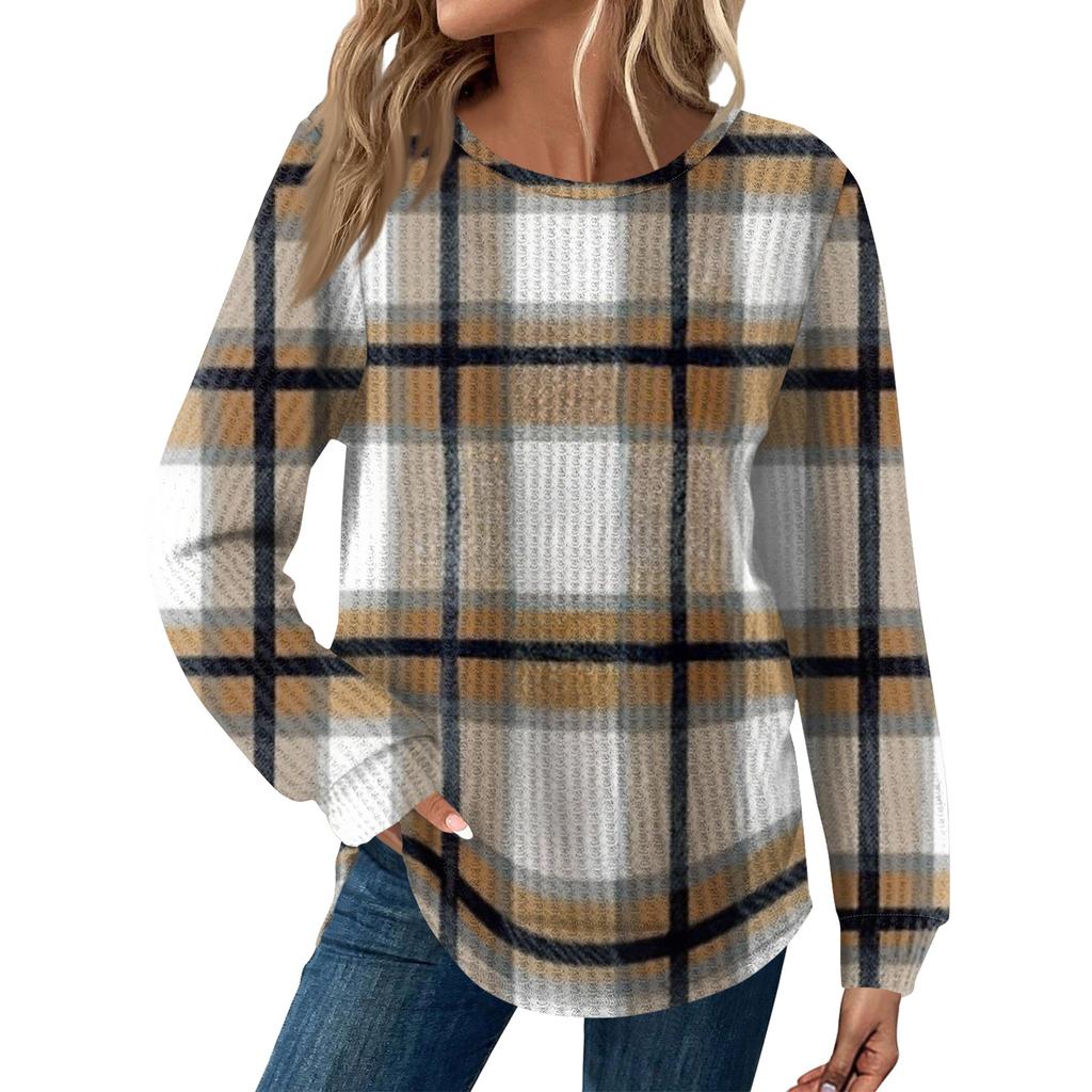 Women's Fashion Loose Long Sleeve Round Neck Casual Top