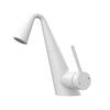Copper Pull out Sink Faucet Milk White Single Lever Hot Cold Tap Anti-Splash for Bathroom Cabinet Basin Household