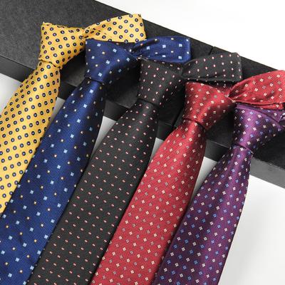 Męski formalny krawat biznesowy w kropki 8cm niebieski nowy krawat garniturowy