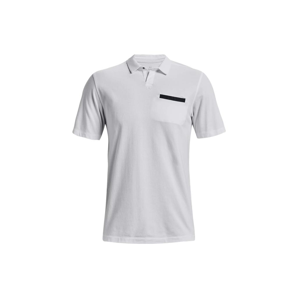 Under Armour Solid Color Polo Collar Pullover Short Sleeve Polo Shirt Men Tops White 1373690-100