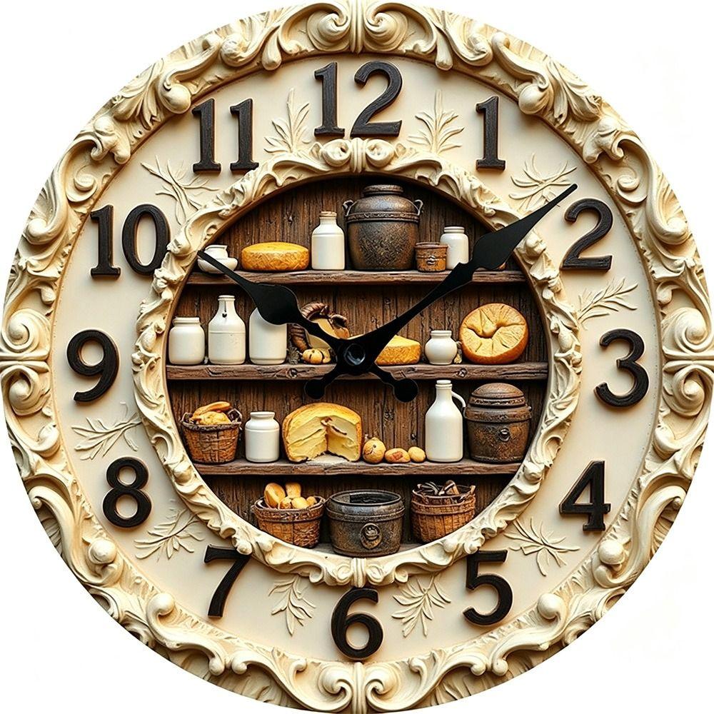 Wood Dessert Theme Wall Clock Silent Sweep Movement Silent Wooden Wall Clock Living Room Decor