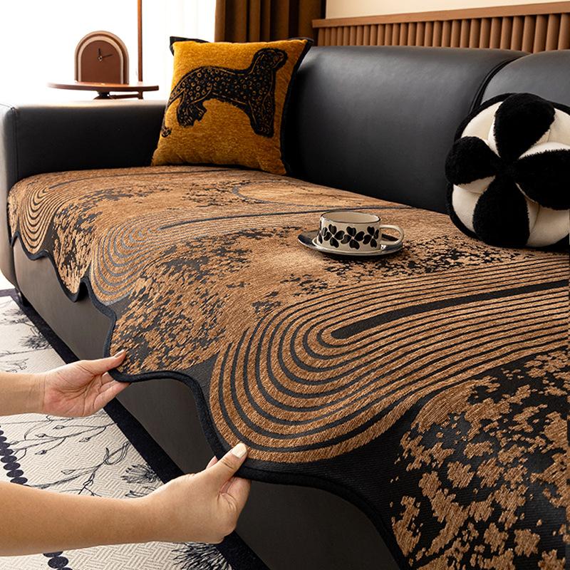 Irregular Shaped Sofa Cushion One Piece Cover Fabric  High Grade Anti Slip and Anti Cat Scratch  All Season Suitable Straight Row Sofa Seat Cushion