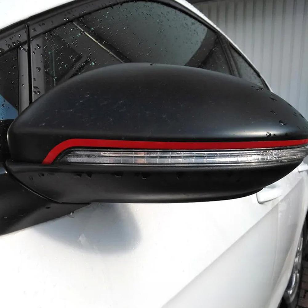 Auto-Seitenspiegel Aufkleber Rote Linie Streifen Sticker Spiegelabdeckung Zierleiste Optik Klebstoff Einfache Montage Für VW Golf 7 & 7.5 R-Line