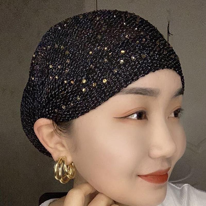 

Літня дихаюча мереживна шапка-тюрбан для жінок, шапка для покриття волосся, головні убори, боннет, мусульманська шапка, еластична хустка для голови, повне покриття голови