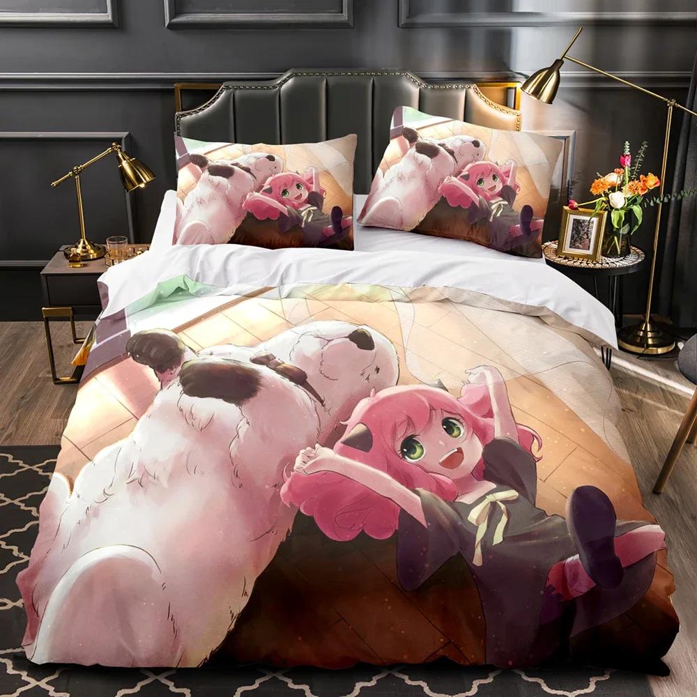 Anime SPY×FAMILY Anya Forger Comfortable Duvet Quilt Cover Pillowcase Bedding Set Children Bedroom Decoration Home Textile