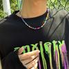 Trend Bohemia Regenbogenfarbe Samenperlen Kette Choker Halsketten für Damen Herren Koreanische Mode Kleine Liebesbrief Accessoires Schmuck
