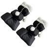Lamb Fleece Trim Padded Puffer Leg Warmers with Cute Plush Balls for Women Warm Thermal Quilted Boot Cuffs Foot Covers