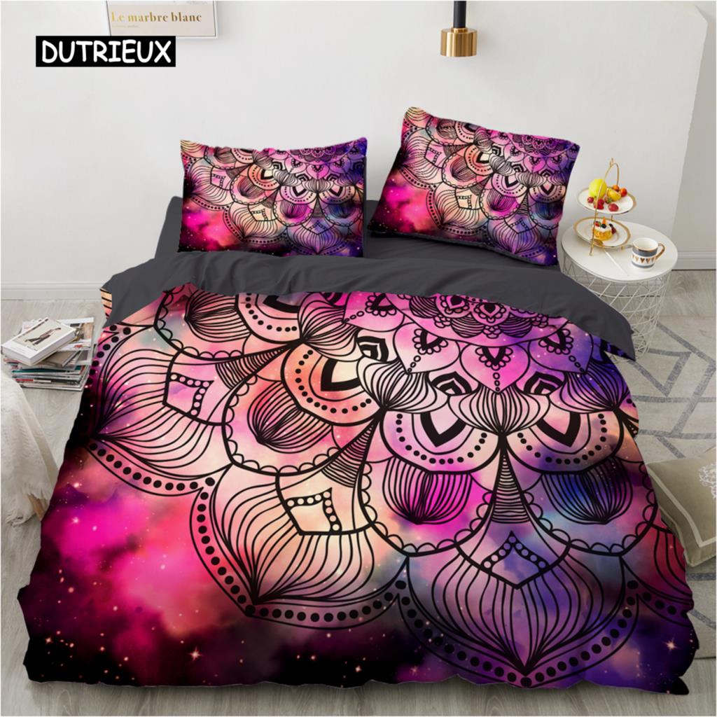 Luxury 3D Bedding Set Europe Queen King Double Duvet Cover Set Bed Linen Comfortable Blanket/Quilt Cover Bed Set Nordic Purple