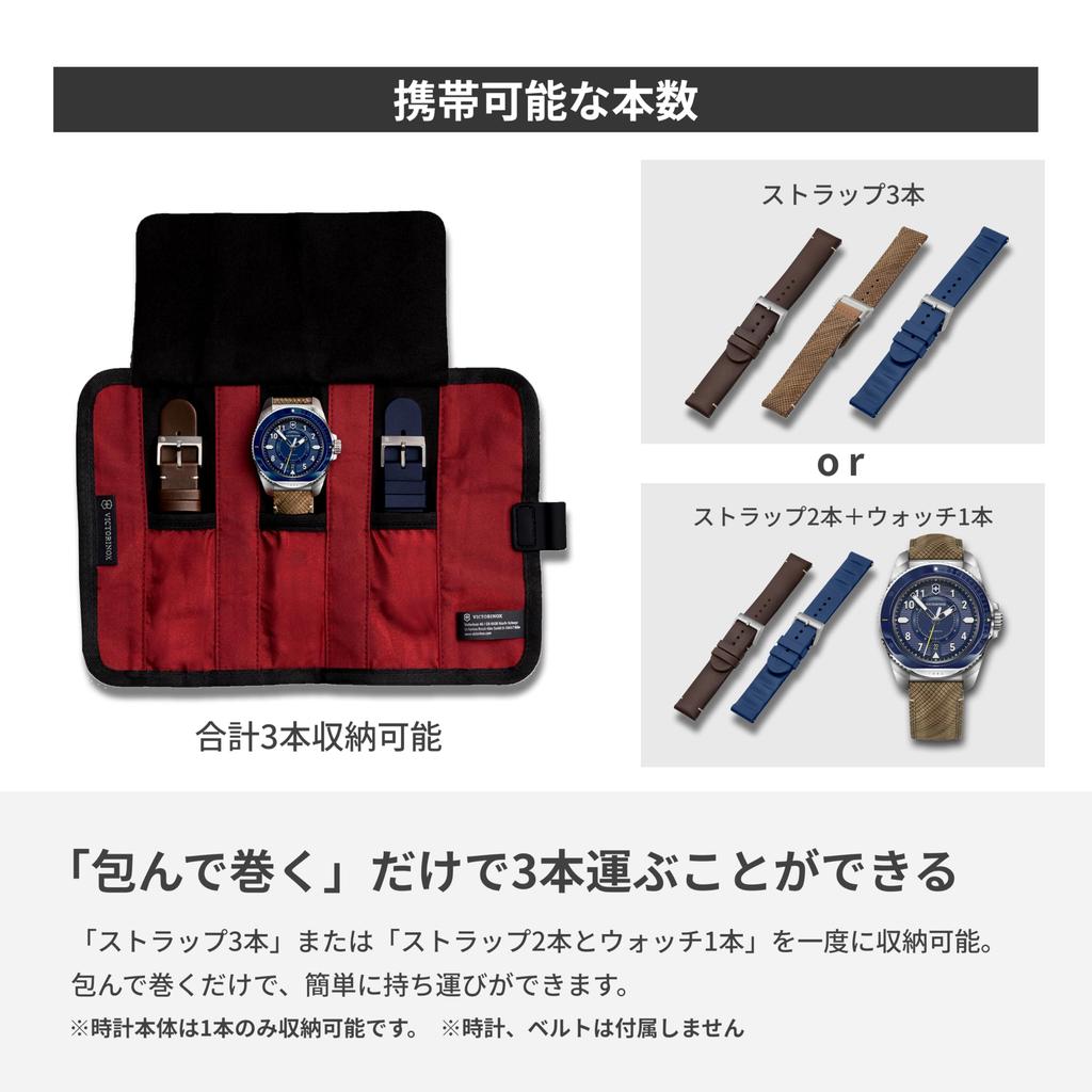 Victorinox Portable Accessory Wallet for Holds 3 Black Watches, Watches, [V.60026]