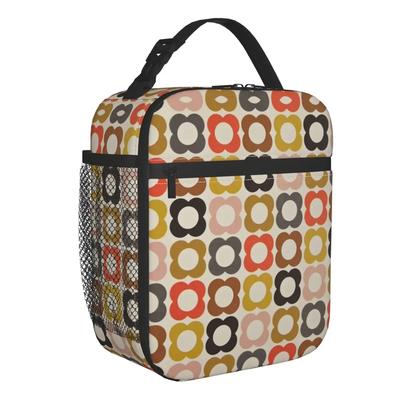 Flores Abstratas Lancheira Portátil Orla Kiely À Prova de Vazamentos Estilo Escandinavo Térmica Isolada para Alimentos Bolsa de Almoço Infantil Escola
