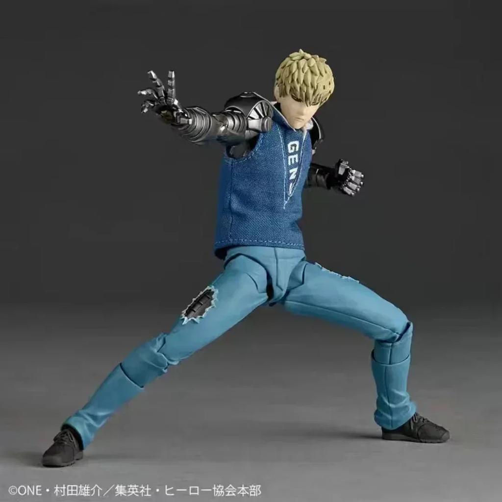 In Stock Genos Anime Action Figures Kaiyodo Revoltech Yamaguchi One Punch Man Figurine Joint Movable Model Gk Statue Kids Toys