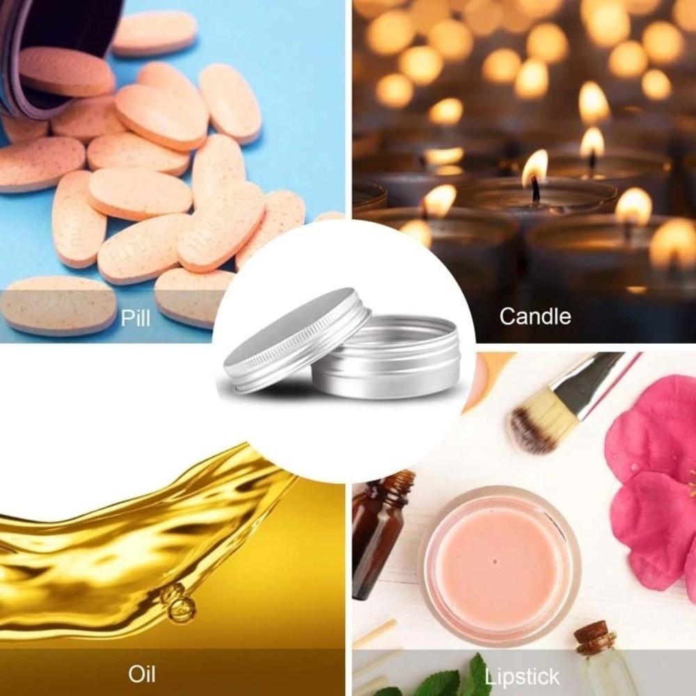 New Round Aluminum Tin Can Screw Lid 50ML Capacity Threaded Aluminum Box 80ML Capacity Aluminum Aluminum Container for Candles