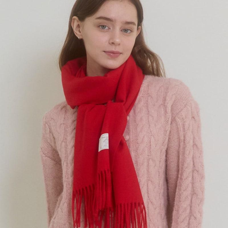 

PINK PINEAPPLE PLUSH WOOL MUFFLER_RED RED_FREE