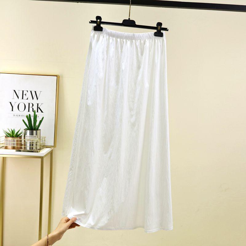 

Modal Dress Women s Summer Thin Skirt Plus Size Loose Slim Looking Black Dress Pure Color Ankle-Length Casual A- line Dress White L (Recommendation 45.00 kg-55.00 kg