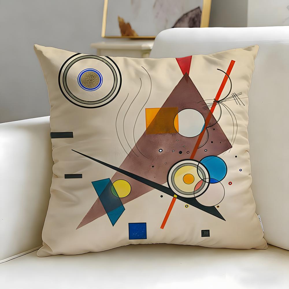 Classic Painter Wassily Kandinsky Cushion Cover Soft & Easy-Wash Pillow Case – Versatile for Couch, Bed, Travel and Office