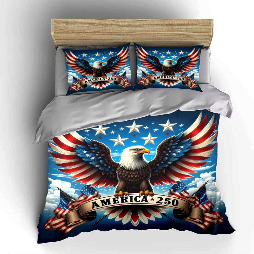 American Eagle Patriotic Bedding Set Bedding Set (1 Duvet Cover, 2 Pillowcases, Duvet Not Included)