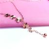 Purple Gold Colored Gold Shining Butterfly Necklace Fashion High Temperament Plated Rose Gold Necklace