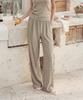 Polneua Gracene Pleats Bootscut Pants (Taupe)