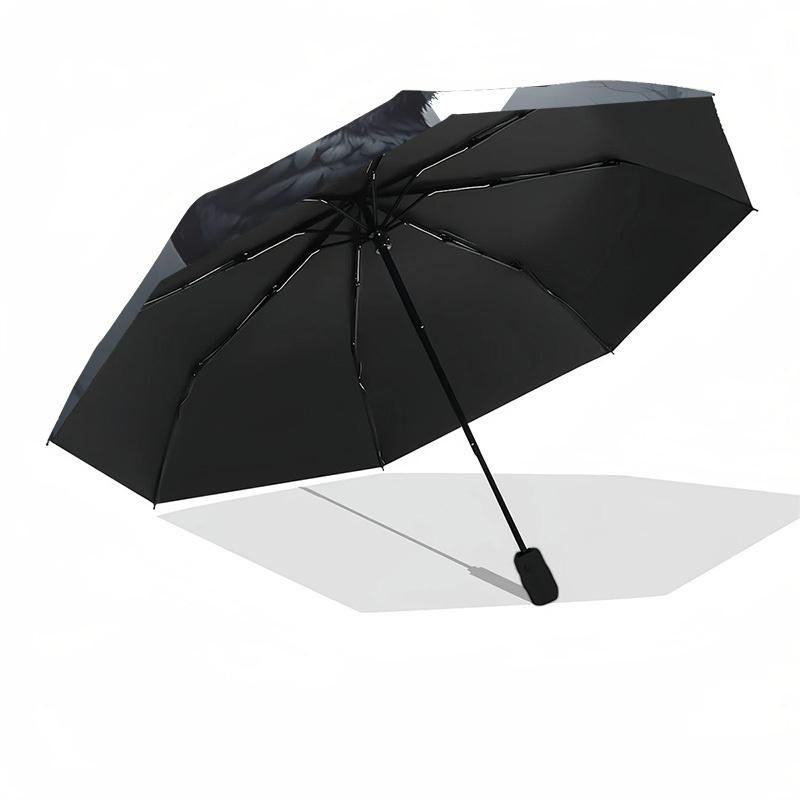 1pc Crow, SkullsOpen/Close Umbrella-Windproof, Compact Travel Umbrella, Sturdy 8-Rib Shaft, Outdoor Accessory1173