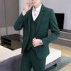 Korean Style Slim Fit Men's Three-Piece Business Suit for Teenagers