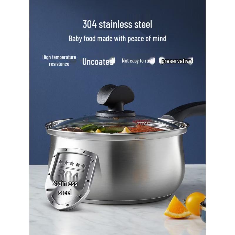 COOKER KING 304 Stainless Steel Milk Pot with Steamer