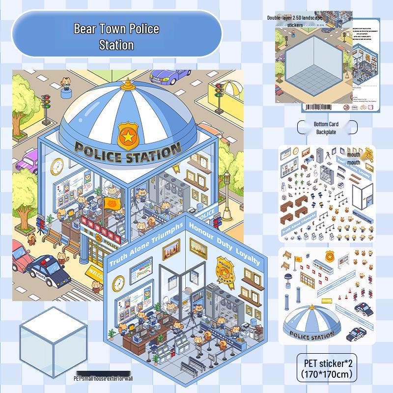 

Набор двухслойных 3D мультяшных наклеек с пейзажем - Большие, Милые, Предварительно вырезанные для журналов