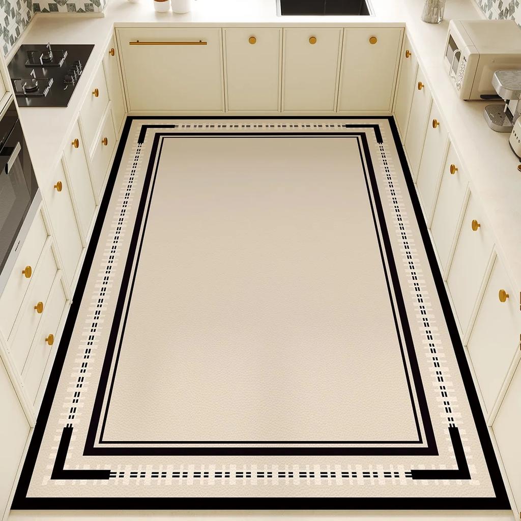 Kitchen Floor Mat Large Pvc Leather Carpet Waterproof Anti-slip Foot Mats Oil-proof Long Rug Minimalism Home Decoration Rugs