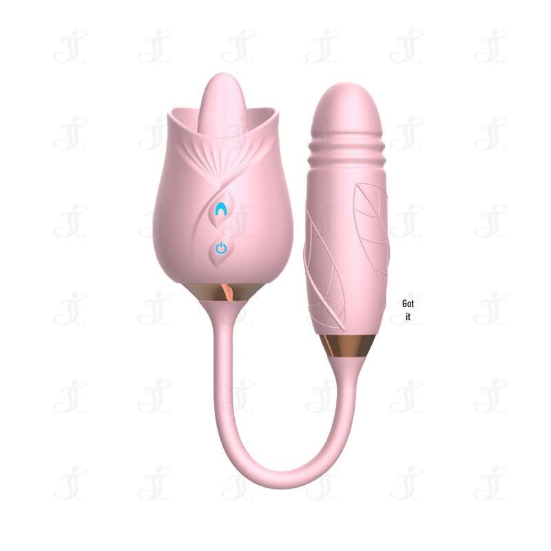Mantinghua Dual-Head Vibrating Tongue & Telescopic Egg for Women, Couples Flirting & Self-Pleasure
