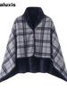 Multifunctional Shawl Blanket: Thickened Poncho for Office Napping, Leg Covering, Sofa Throw