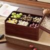 Plastic Dry Fruit Organiser Sealed Nut Storage Solution Compartmentalized Snacks Tray with Clear Lid for Living Room