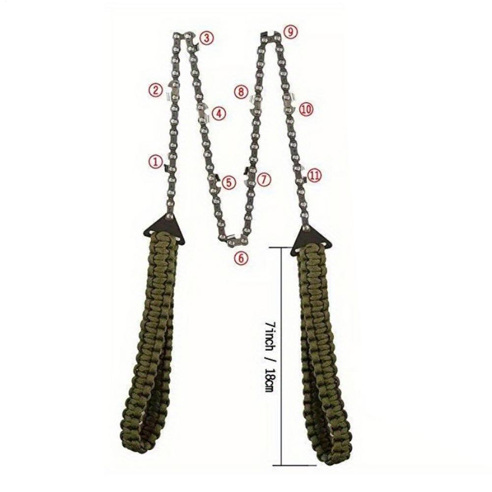 Rope Chain Saw Portable Survival Chain Saw Folding Anti-Slip 11-Tooth Chainsaw For Camping Gardening Outdoor Hiking Survival