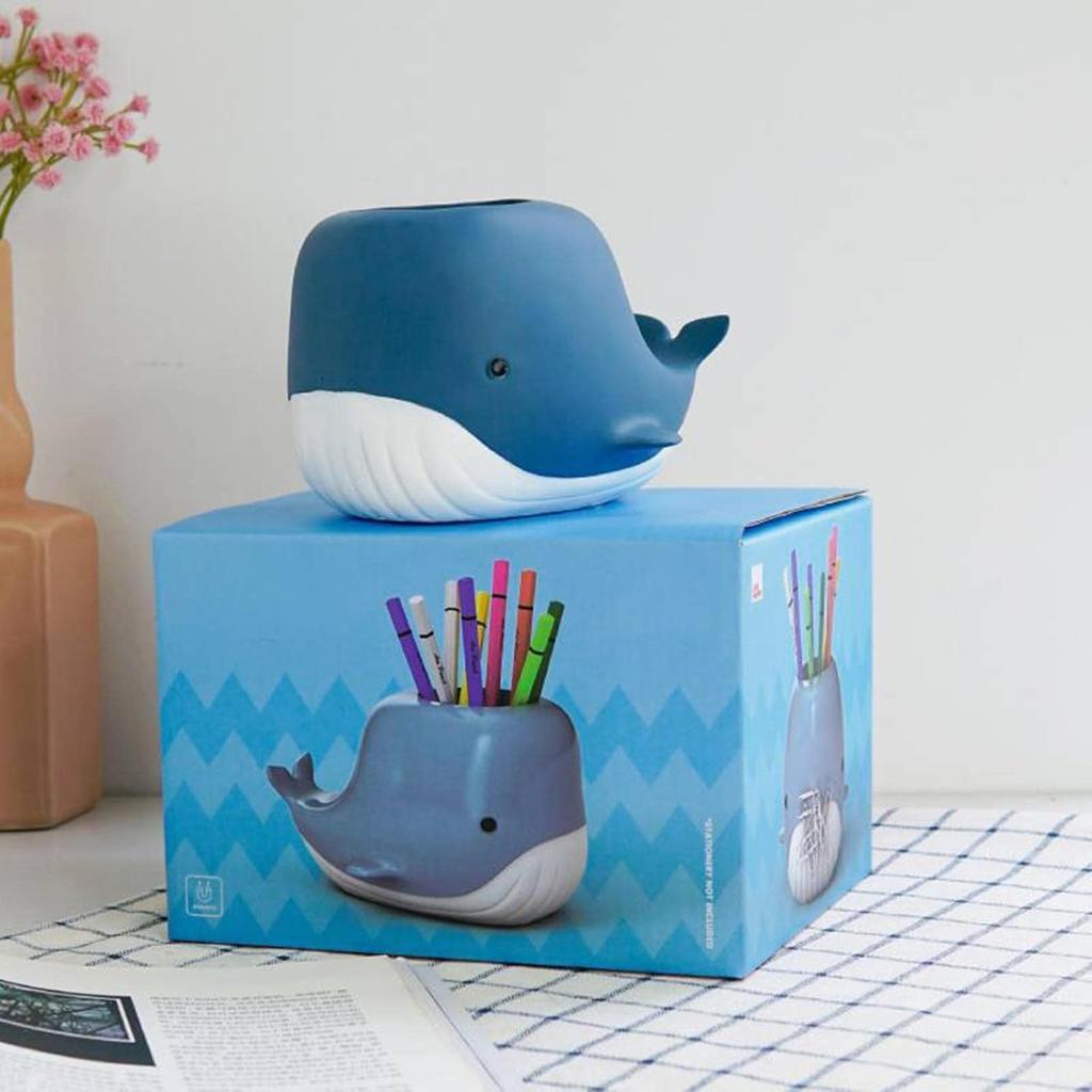 ZEKKLE Holder Whale Pencil Cup,Cell Phone Stand Cute Resin Creative Holder,Student New Year Desk Pencil Organizer Desk Holder Desk Organizers and