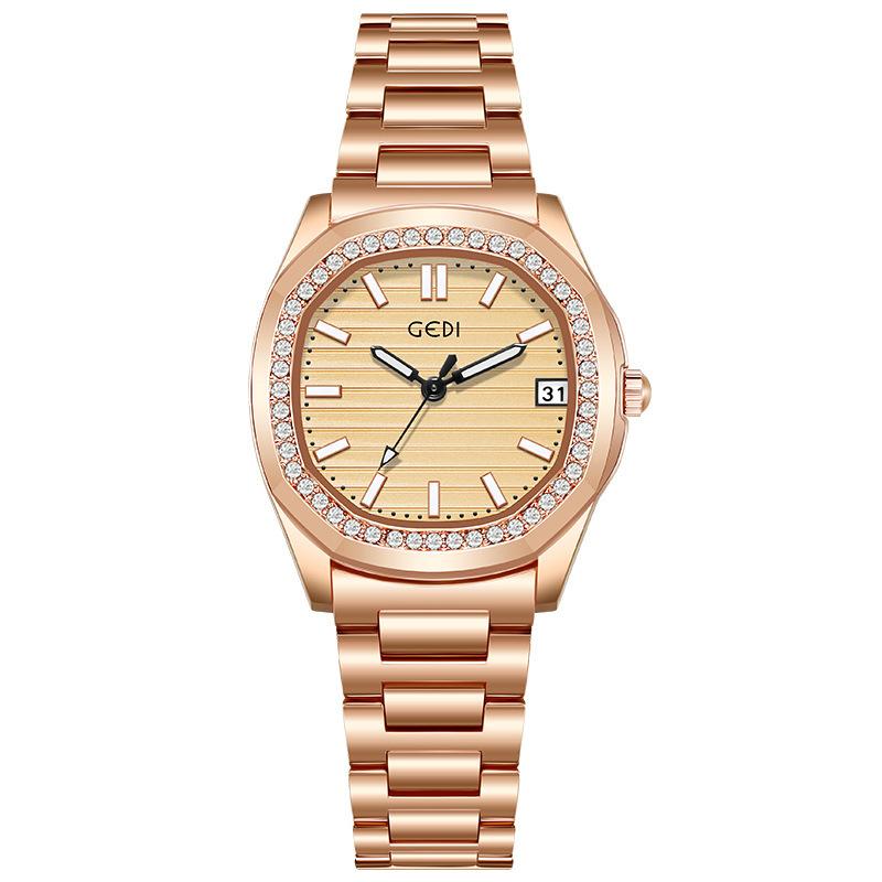 Fashion Diamond Gypsy Women'S Watch Luxury Calendar Stainless Steel Watch Waterproof Quartz Women'S Watch
