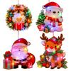 Illuminated Santa and Snowman Door Hanging Ornaments - Christmas DIY String Lights & Scene Decor.