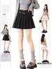 2025 Versatile College Style High Waist Pleated Skirt with Double Belt - Slimming & Anti-Exposure