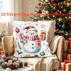 1pcSnowman - Themed Christmas Short Plush Pillowcase, 45x45cm (17.7x17.7 Inch), No Pillow Insert Included, Double-sided 2D Printing, Suitable for Home