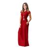 Elegant Women Boho Short Sleeve Solid Evening Party Maxi Dress Plus Size Delight