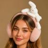 Foldable Rabbit Plush Earmuffs Portable Bunny Fluffy Earmuffs Winter Ear Covers  For Women Ladies