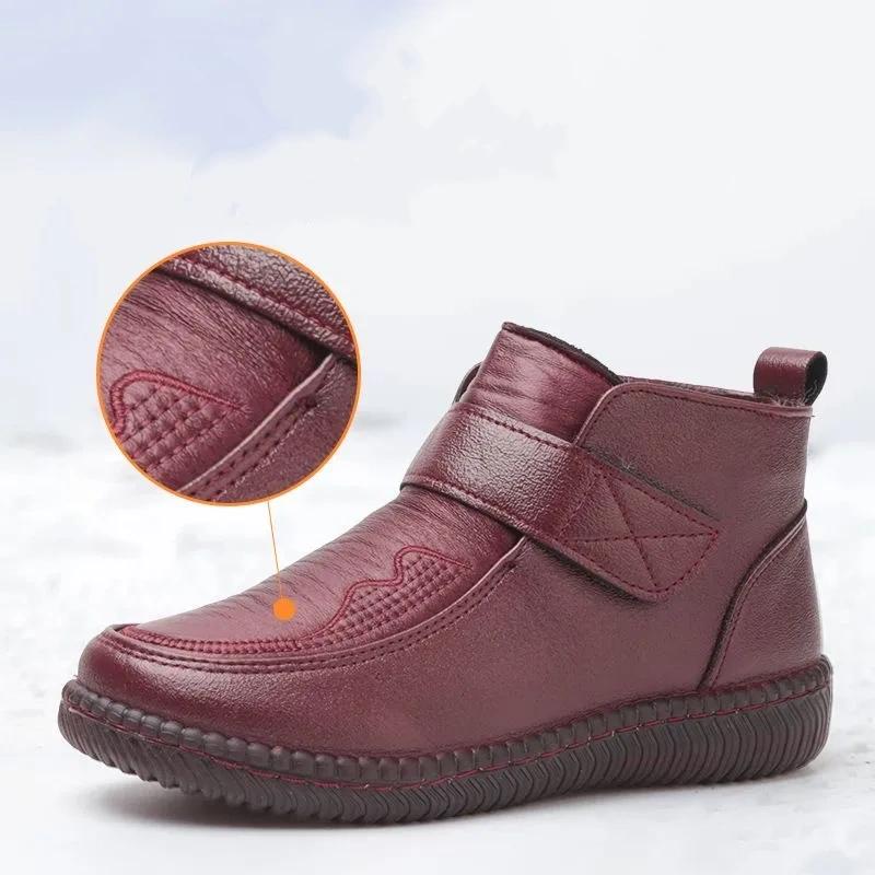 Pantofi de bumbac de iarnă pentru femei, cu catifea groasă și călduroasă, cizme de bumbac cu tendon antiderapant și talpă moale, cizme pentru femei