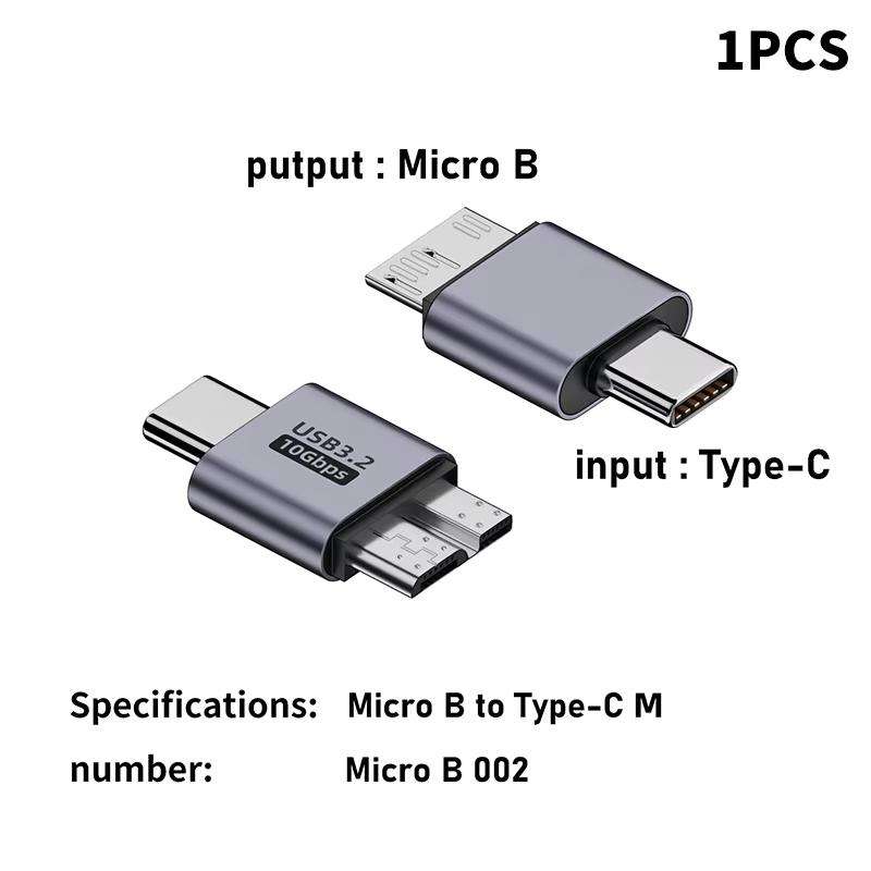 Micro B USB C 3.0 Stecker auf Typ C Buchse Adapter Typ-C USB3.0 Micro B Anschluss für externe Festplatte HDD Kabeladapter