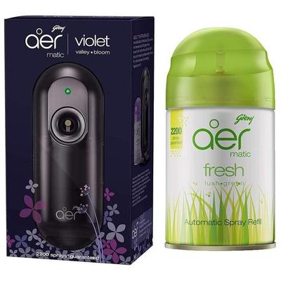 Aer Matic Kit - Automatic Air Freshener with Flexi Control | Violet Valley Bloom (225ml) - Automatic Air Freshener with Flexi Control (225ml)