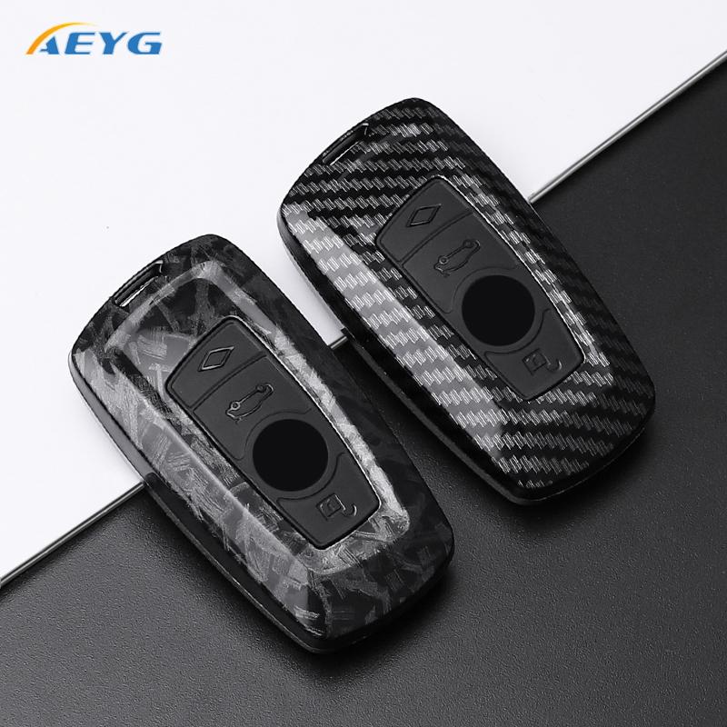 ABS Carbon Fiber Car Key Case Shell Fob For BMW 1 3 5 7 Series X1 X3 X4 X5 F10-F11-F20-F25-F26-F30 M3 M4 Keychain Accessories