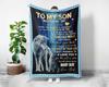 To My Son Wolf Dad Blanket, Letter From Dad Family Throw Home Decor Wall Hanging Fabric Poster Wall Art