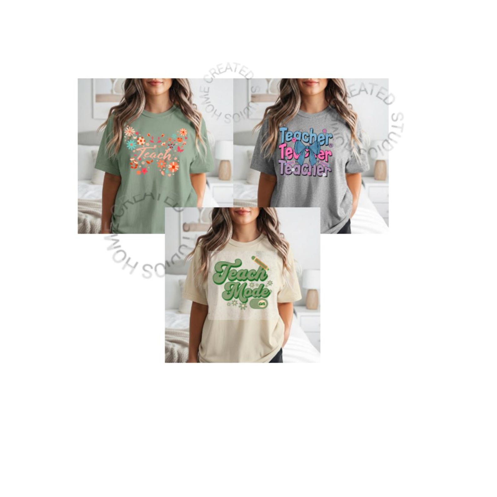 Teach Mode On Pencil Script T-Shirt | Teacher School Apparel | Bella 3001 S