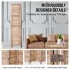 VEVOR Wood Room Divider, 8 Panel Wood Folding Privacy Screen, 66.9 Inches Tall Indoor Louvered Partition Divider, Portable Decoration Screen