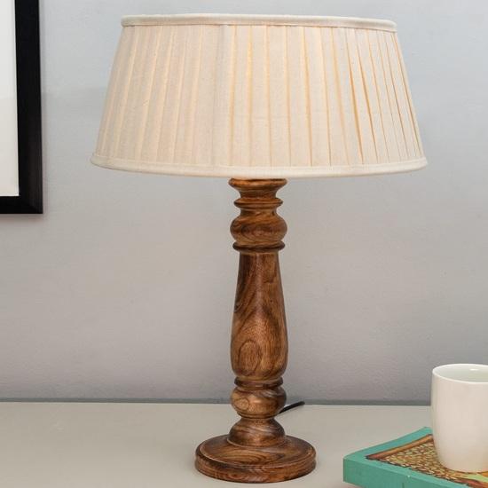 58 Cm Wood Decorative Table Lamp with Shade Bedside Distressed Living Room Light Floral Carved Black Beige Bedroom, Dining Room, Hotel Room, Office